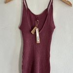 SKIMS  Sheer Knit Plunge Tank in Beet, Size X-Small Photo 7
