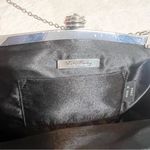 Kate Landry  Black Satin Rosette Evening Bag Clutch with Chain Strap & Rhinestone Photo 14