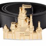 Disney NWT  Parks Metal Fantasyland Castle Buckle Black Simulated Leather Photo 0