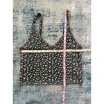 American Eagle  Antique Blue Green Floral V Neck Crop Top Medium Photo 4