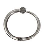 Banana Republic  Rhinestone Ball Clamper Style Hinged Bracelet Silver Tone Photo 3