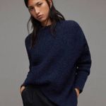 All Saints Selena Mixed Stitch Asymmetric Sweater Midnight Blue Size S New w/Tag Photo 1