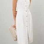 DL1961 White Denim Daphne Silver Button Sleeveless Midi Dress Size Small Photo 0