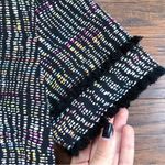 Sara Campbell • multi tweed top rainbow flecked fringe popover woven black tee Size XS Photo 4