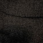 Chico's Turtleneck Silk Sweater Metallic Glitter Ribbed Knit Black Gold 2 Large Photo 1