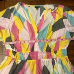 Torrid NWT  0 L 12 Giant Geo Tiered Maxi Dress Plus Pink Yellow Pockets Photo 13