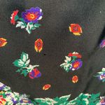 Vintage 90s Pleated Maxi Skirt Black Dark Floral Plaid Border Print 10 Medium Photo 9