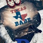 Texas Babe Bleached Boutique Shirt Black Photo 0