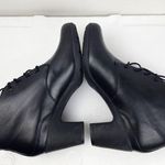 Clarks  Artisan Lucette Drama Lace-up Bootie Black Leather Heels Shoes Size 9.5 Photo 10
