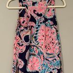 Lilly Pulitzer  racerback tank top in navy with pink pattern Photo 5