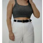 Everlane Charcoal Grey Wool Yak Blend Knit Cozy Stretch Crop Vest Tank Top Sz L Photo 3