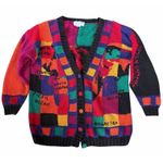 The Limited Vintage Cardigan School Teacher World Globe Whimsy Embroidered Hand Knit Sweater Photo 0