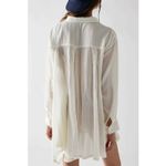 Free People Splice Up Shirtdress Tunic Size Large Ivory Oversize Boho Casual Photo 13