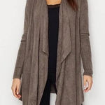 Barefoot Dreams Bamboo Chic Lite Cardigan Sweater Waterfall Drape Taupe S M Photo 0