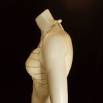 Roxy  Cream & Black Striped Halter Bikini Top (M) Photo 2