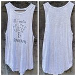 "Coffee & Mascara" Tank Top White Gray Size M Photo 1