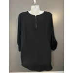 Hippie Rose  Shirt Womens Medium Black V-Neck 3/4 Sleeve High-Low Hem HT-0226M Photo 5