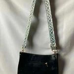 UNBRANDED BLACK CROSSBODY PURSE ADJUSTABLE BLACK WHITE GREEN SNAKESKIN … Photo 13