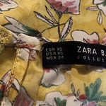 ZARA  smocked yellow floral high neck tank sleeveless‎ blouse size XS Photo 8