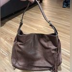 Merona Brown Leather Tassel Shoulder Hobo Bag Photo 0