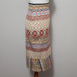 Bisou Bisou Orange Multicolored Aztec Side Slit Scuba Pencil Skirt Size XL Photo 3