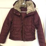 Aeropostale Maroon Coat with Fur  Photo 0