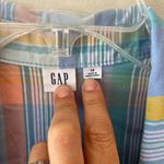 Gap Sz 14 Short Sleeve Plaid Romper Drawstring Waist Pockets Button Down Photo 4