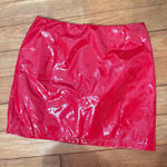 SheIn Red Leather Skirt Photo 0