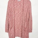 Madewell Space-Dye Blush Pink Open Front Long Cardigan Size Medium Photo 0