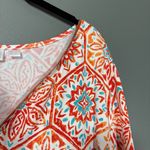 Belle Kim Gravel Orange Floral TripleLuxe Knit Top Photo 1