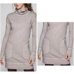 Athleta ⭐️ Eco Wash Turtleneck Sweatshirt Dress Grey Thumb Holes Womens Small Photo 3