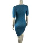 LuLaRoe  XS Julia Blue Abstract Print Fitted Dress Photo 3