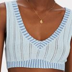 For Love & Lemons  Rhea Pointelle Crop Tank Size Large NWT - Light Blue Photo 0