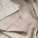 Philosophy Beige Sheer Button Down Dress Shirt Size Large With Leather Collar Photo 5