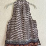 Maeve Anthropologie Sleeveless Blouse Top Geometric Prema Print Button Front LG Photo 8