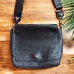 Disney  Mickey Icon Black Faux Leather Crossbody Bag – Adjustable Strap Photo 0