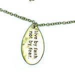 Handmade Inspirational Faith Fear Religious Necklace Photo 1