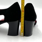 Pas De Rouge Abby Suede Heels Black Leather Pumps E823 Size 7 Photo 6