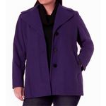Calvin Klein Wide Lapel Purple Winter Pea Coat 2X Outerwear Super Soft Colorful Photo 1