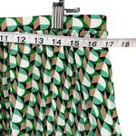 On 34th Mini Skirt Womens 16 Catalina Green Combo Geometric Pleated Retro Chic Photo 6