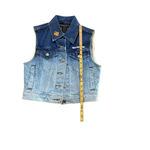 Harley Davidson  Blue Motorcycle Button Up Ombré Denim Vest Size XS Photo 4