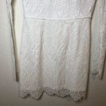 Lulus  Gorgeous Attraction White Lace Structured Long Sleeve Mini Dress Size S Photo 4