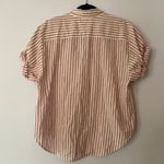 Xirena Channing Shirt Pink Cream Stripe Button Down Blouse Short Sleeve Small Photo 6