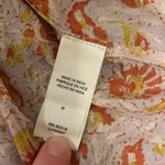 Lucky Brand  Robin Cotton Boho Babydoll Top (Sz M) Orange & Lavender Fall Paisley Photo 6