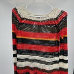 Amisu  Colorful Striped open Knit crochet Sweater tassels fall coverup S neutral Photo 5
