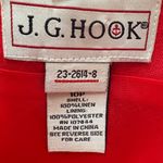 J.G. Hook Vintage A Line 100% Linen Midi Skirt Lined Side Zip Red Size 10P Photo 6