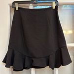 Black Halo  Flared Chic Black Party Cocktail Mini Skirt with Ruffle Hem Size 2 XS Photo 8