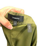 Theory Green Cropped Straight Fit Cargo Utility Silk Pants Size Small Photo 9