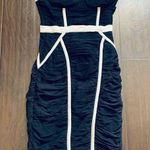 ASOS Vintage Black & Ivory Ruche Bodycon Strapless Cocktail/Wedding Guest Dress Photo 0