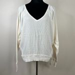 Free People  Santa Clara Waffle Knit Thermal Long Sleeve Top in Alabaster White Photo 2